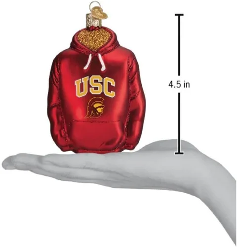 Miniatura 2 de Old World Christmas USC - Adorno de cristal soplado con capucha para árbol de Navidad, decoración navideña hecha a mano, colección universitaria