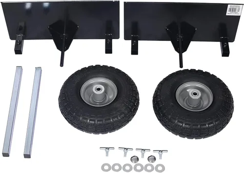 Miniatura 3 de Plataforma de panel resistente, muñecas de puerta ajustables con ruedas, 2 ruedas neumáticas de 10 pulgadas, rodamiento de carga de 600 libras