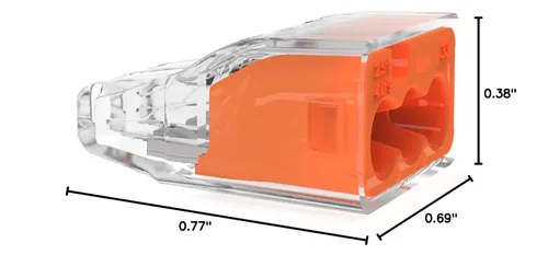 Miniatura 9 de IDEAL Electrical 30-1333S - Conector de 3 puertos a presión, color naranja, (10 unidades)