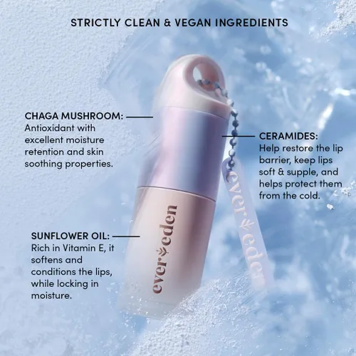 Miniatura 4 de Evereden Aceite labial hidratante súper rico: aceite de brillo labial limpio y vegano, nutritivo, calmante y brillante para climas fríos y secos