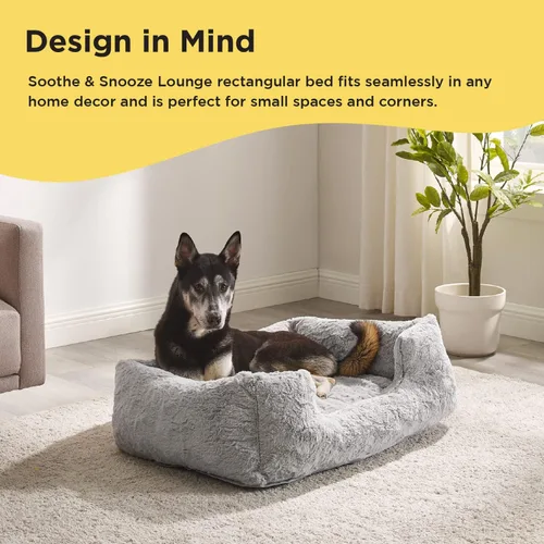 Miniatura 8 de Best Friends by Sheri Lux Lounge Bed - Cama calmante de piel sintética para perro, gris, mediano, 30 x 20 pulgadas