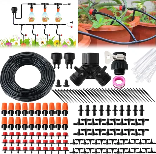 Miniatura 10 de Tubo de riego por goteo de 50 pies y 1/4 pulgadas, línea de distribución en blanco, manguera de agua, tubo de riego de jardín para sistema de riego