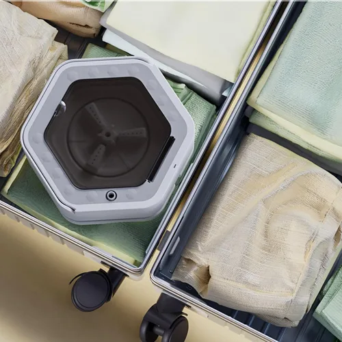 Miniatura 6 de Lavadora plegable, mini lavadora compacta, lavadora portátil con secadora de limpieza profunda, pequeña lavadora eléctrica para ropa