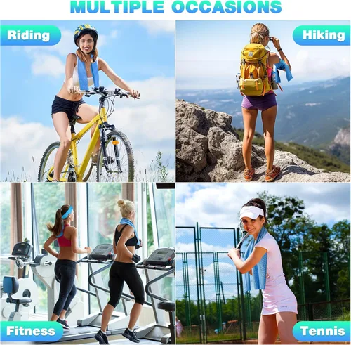 Miniatura 8 de MENOLY Paquete de 10 toallas refrescantes, 40 x 12 pulgadas, toallas refrescantes para cuello y cara con bolsas de transporte transpirables, trapos