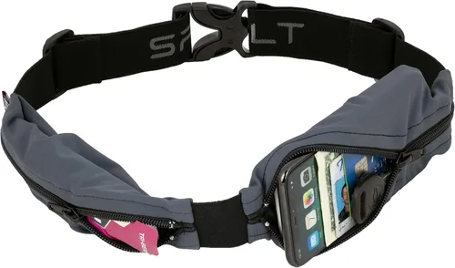SPIbelt Cinturón de correr profesional de doble bolsillo para adultos, para mujeres y hombres, bolsillos expandibles, cintura ajustable, sin rebote,