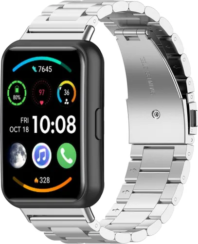 Miniatura 7 de Correa de repuesto compatible con Huawei Watch Fit 2, correa ajustable de repuesto de metal de acero inoxidable premium para Huawei Watch Fit 2