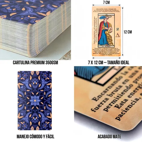 Miniatura 5 de Witchy Cauldron Baraja de tarot de Marsella para principiantes con significados en ellos, 78 cartas Tarot de Marsella, cartas ilustradas