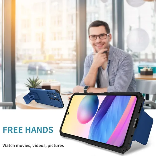 Miniatura 6 de Asuwish Funda de teléfono para Xiaomi Redmi Note 10 5G con protector de pantalla de vidrio templado y cubierta de cámara deslizante Soporte Soporte