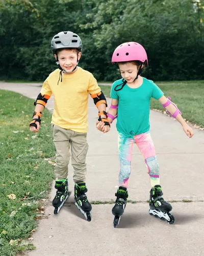 Miniatura 5 de Patines en línea para niños y niñas de 6 a 12 años, patines ajustables para principiantes con ruedas iluminadas para niños, jóvenes y adolescentes