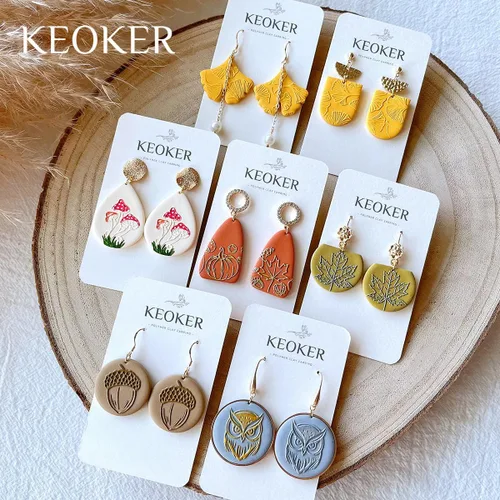 Miniatura 6 de Keoker Hojas de textura de arcilla polimérica, alfombrilla de textura de arcilla para hacer aretes de joyería, herramientas de aretes de arcilla