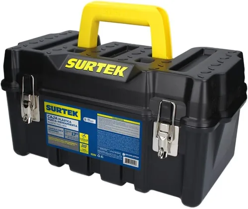Miniatura 6 de SURTEK Caja de Herramientas - 21" x 11" x 10" Portaherramientas Móvil con Construcción de Plástico ABS Moldeado y Diseño de Cierre Metálico de Doble