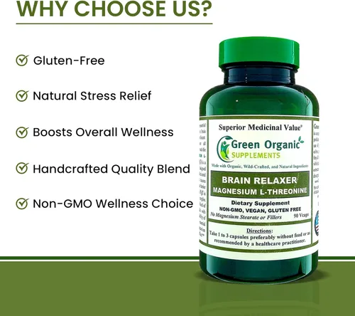 Miniatura 4 de Green Organic Supplements Magnesio L-treonina 90 VCaps (paquete de 3)