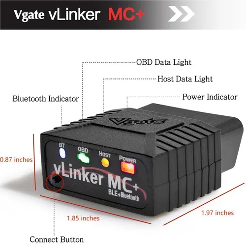 Miniatura 3 de Vgate vLinker MC+ Bluetooth 4.0 (para Android, iOS) y escáner Vgate iCar Pro 2S Bluetooth 5.2 OBD2 (para Android, iOS)