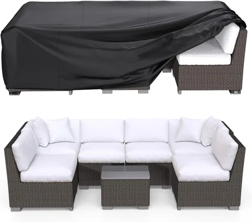 Miniatura 10 de Fundas para Muebles de Patio, Funda para Muebles de Exterior de Servicio Pesado Impermeable, Fundas para Juego de Sofá Seccional Funda para Juego