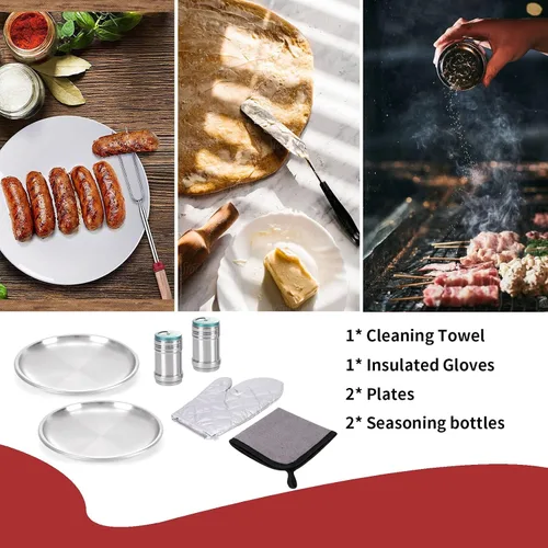 Miniatura 6 de Juego de utensilios de cocina portátil para acampar de 27 piezas, kit de utensilios de cocina de acero inoxidable para cocinar y asar al aire libre