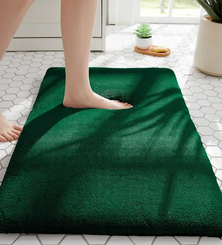 Miniatura 20 de MINIDEAR - Alfombras de baño 24x17 beige - Tapete de baño de espuma elástica gruesa, ultra suave y pachona, antideslizante, de secado rápido