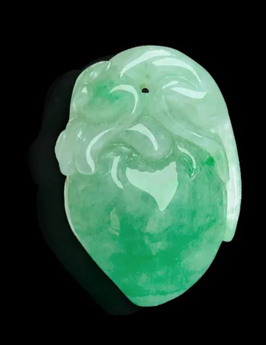 Miniatura 3 de Dahlia Collar de jade para el amor, la prosperidad y la longevidad, corazón de melocotón de jadeíta de Birmania certificado de grado A