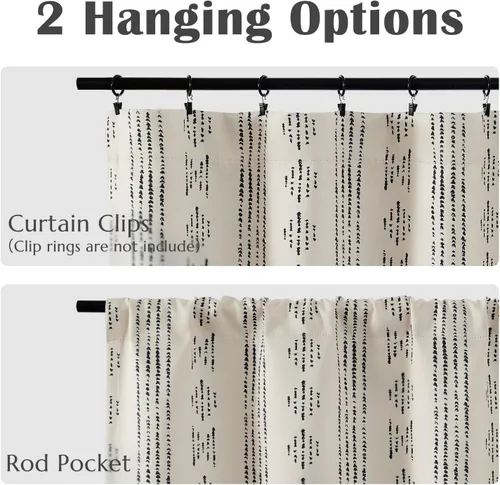 Miniatura 4 de Jinchan - Cortinas opacas del 95% para cocina estilo boho, cortinas de 24 pulgadas para cafetería, cortinas pequeñas estilo bohemio para dormitorio