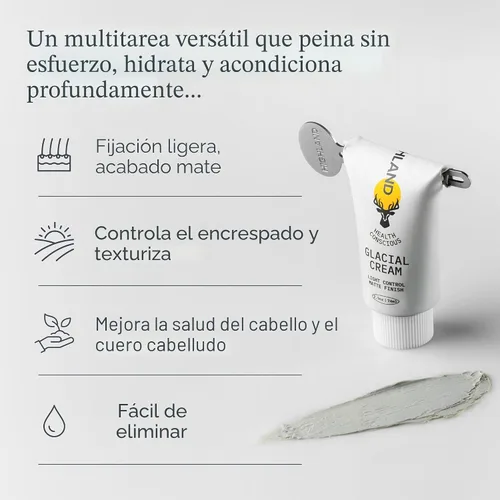 Miniatura 2 de Highland Glacial Cream - Crema para peinar el cabello, suaviza, hidrata, desencrespa, texturiza y define - Acabado mate de baja sujeción para todo