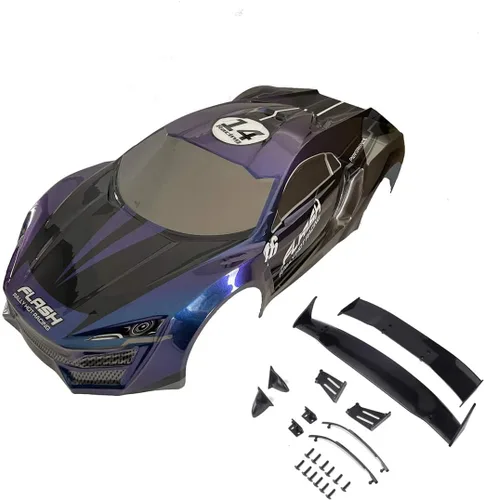 Miniatura 14 de Escala 1/10 RC pintada precortada Drift Racing Touring Onroad Carrocería de coche Ancho 7.480 in con accesorios de espejo retrovisor (VP rojo)