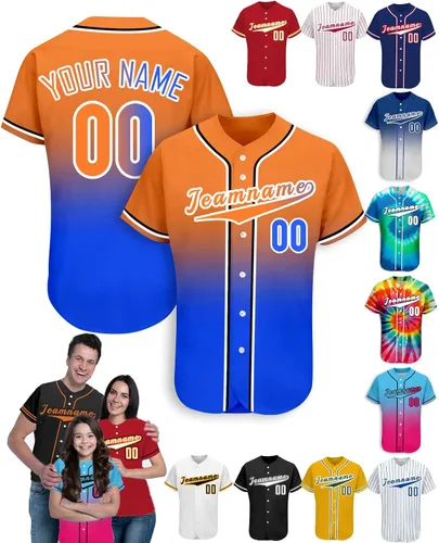 Miniatura 38 de Camiseta de béisbol personalizada para hombres, mujeres y niños con nombre, número y logotipo, camisetas de sóftbol personalizadas, S-4XL