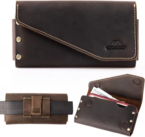 Miniatura 7 de Topstache Funda de cuero para teléfono con trabilla para cinturón para iPhone 17/17 Pro/16/16 Pro, Galaxy S25/S24 - Soporte para cinturón