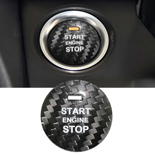 Auto Real - Cubierta de botón de arranque de motor de fibra de carbono para Mazda Axela 2014-2017, Atenza 2014-2019, CX-3 2015-2018, CX-4 2016-2018,