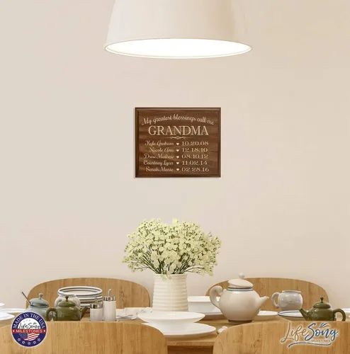 Miniatura 2 de LifeSong Milestones Regalos personalizados para abuela con placa de año establecido con nombres de niños y fechas para recordar mis mayores Cereza