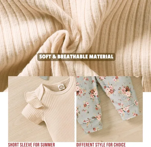 Miniatura 3 de Aalizzwell Conjunto de pantalones de canalé para bebés y niñas