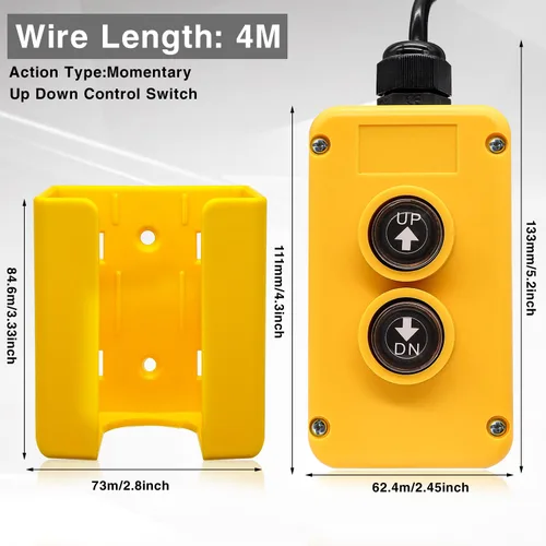 Miniatura 2 de Taiss - Interruptor de control remoto de remolque de descarga de 4 cables 12V CC - Controlador de botón industrial arriba abajo para descarga