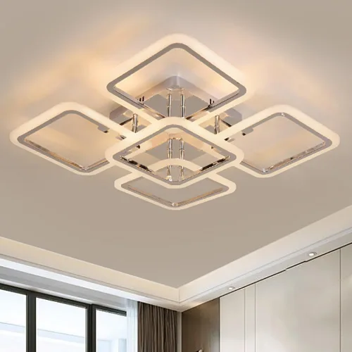 Miniatura 26 de Lámpara LED de techo regulable, 5 luces de techo de 23 pulgadas, montaje empotrado, lámpara de 80 W para sala de estar, dormitorio, cocina