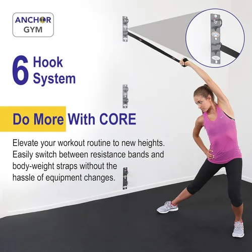 Miniatura 4 de Anchor Gym Anclaje de montaje en pared para entrenamiento – Estación de ejercicio de anclaje de entrenamiento para correas de peso corporal, bandas