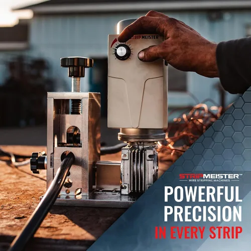 Miniatura 4 de StripMeister E350x Máquina peladora de cables automática eléctrica – Tamaño de cable de hasta Ø1 pulgada, sin atascos, pelacables de chatarra
