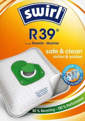 Miniatura 7 de Swirl Bolsas para aspiradora de forro polar R 39 - Para aspiradoras Rowenta y Moulinex Pack de 4