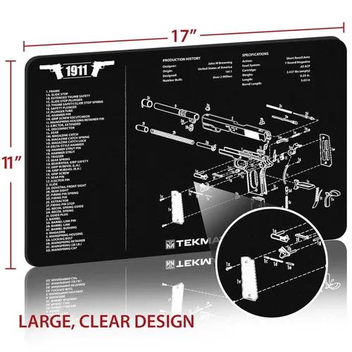 Miniatura 2 de TekMat 1911 Alfombrilla de limpieza para armas, color negro, talla única