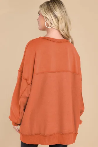 Miniatura 15 de AlvaQ - Sudadera de gran tamaño para mujer, informal, de manga larga, con botones y cuello Henley, tipo túnica