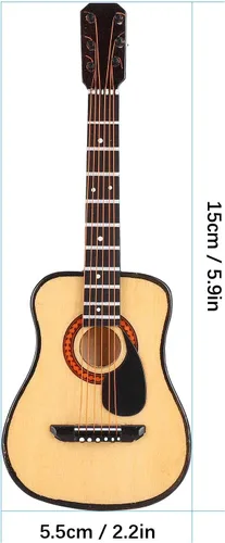 Miniatura 5 de Guitarra en miniatura con soporte y estuche, modelo de guitarra mini con soporte y estuche Instrumento musical en miniatura ideal para niños