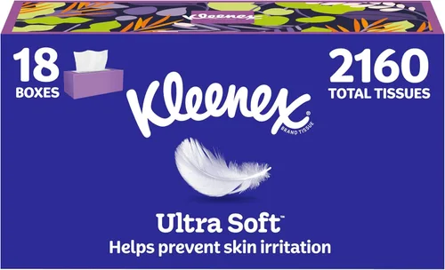 Miniatura 16 de Kleenex - Pañuelos faciales ultrasuaves, 8 cajas planas, 180 pañuelos por caja, 3 capas, el embalaje puede variar Blanco