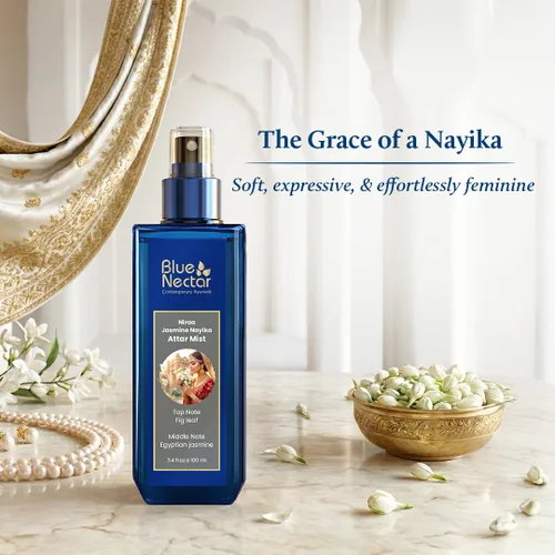 Miniatura 3 de Blue Nectar Maharani Rose Attar Mist con comino y sándalo Bruma de perfume de larga duración para mujeres Esencia floral Aerosol corporal apto