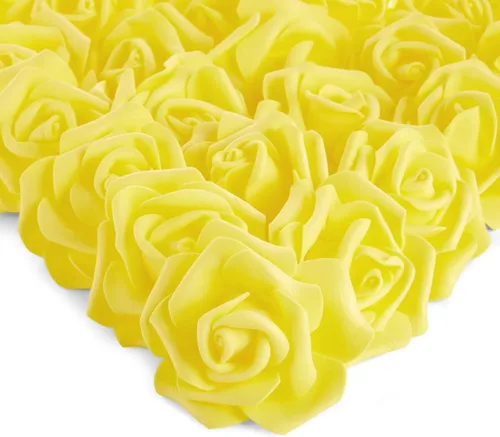 Miniatura 11 de Juvale – 100 unidades de rosas artificiales para decoración de bodas, baby showers, manualidades, 3 pulgadas Azul