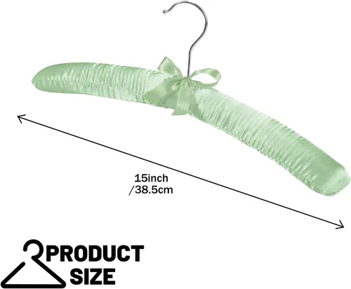Miniatura 3 de Jetec 24 Piezas de Perchas Acolchadas de Raso con Gancho Giratório de 360° y Almohadillas de Espuma para Hombros para Abrigo, Suéteres, Blusas, Beige