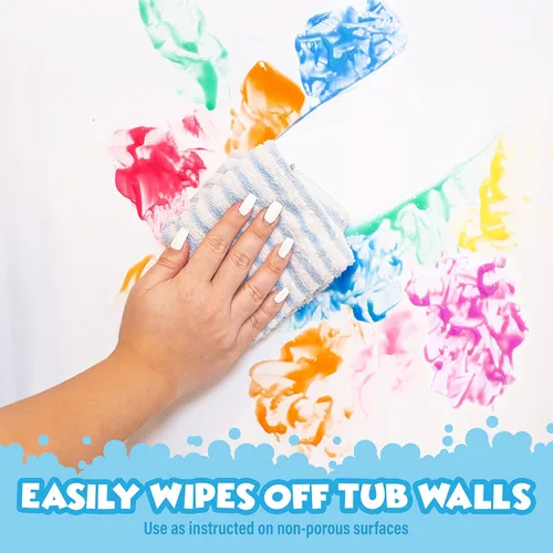 Miniatura 6 de Tub Works® Jabón de Pintura de Bañera, Juego de Juguetes de Baño de 6 Piezas Neón No Tóxico Pintura de Bañera Lavable para Pintar con los Dedos