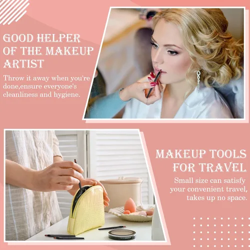 Miniatura 7 de Yaomiao 120 brochas desechables para labios, aplicadores de labios pequeños, cepillo multifuncional a granel para lápiz labial, maquillaje