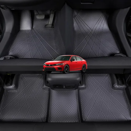 EKR - Alfombrillas de suelo personalizadas para Honda Civic Sedan 2016-2021, alfombrilla de coche para la fila delantera y la segunda fila para