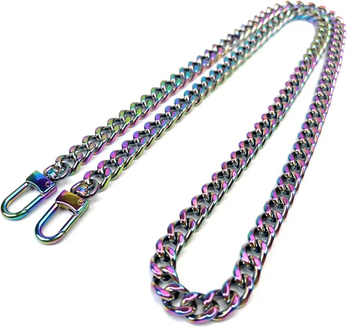 Miniatura 19 de Correas de metal para bolso de cadena plana, reemplazo de cadena para bolso cruzado de hombro y axilas, Dorado antiguo Oro envejecido