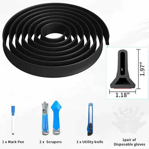 Miniatura 2 de Hi-Na Barrera de Agua Plegable para Ducha de 3/5/6/8/10 pies, Barrera de Agua para Ducha y Tope de Agua que Mantiene el Agua Adentro, Umbral de Agua