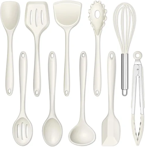 Miniatura 17 de E-far Juego de 10 utensilios de cocina de silicona, juego de utensilios de cocina resistentes al calor para utensilios de cocina antiadherentes
