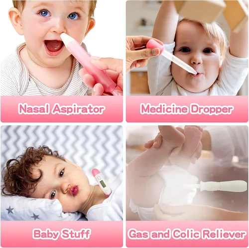 Miniatura 4 de Kit de cuidado de la salud y aseo del bebé, kit portátil 21 en 1 para bebés esenciales con cepillo de alivio de gas, peine aspirador nasal