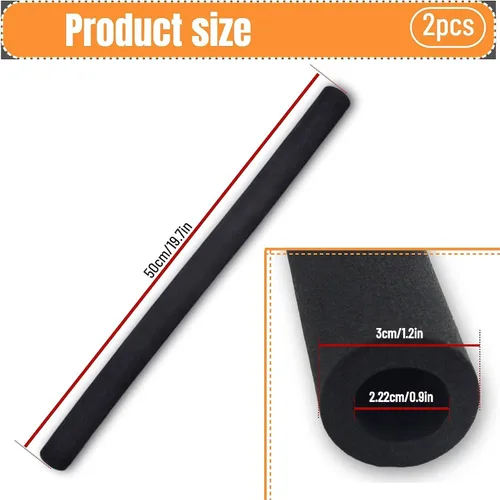 Miniatura 6 de LIZEALUCKY Empuñaduras de goma de espuma flexible para manillar de bicicleta, paquete de 2 unidades, diámetro interior de 0.9 pulgadas