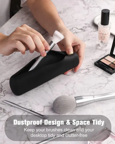 Miniatura 24 de FERYES Soporte para brochas de maquillaje de viaje, Negro, L, Simplicidad